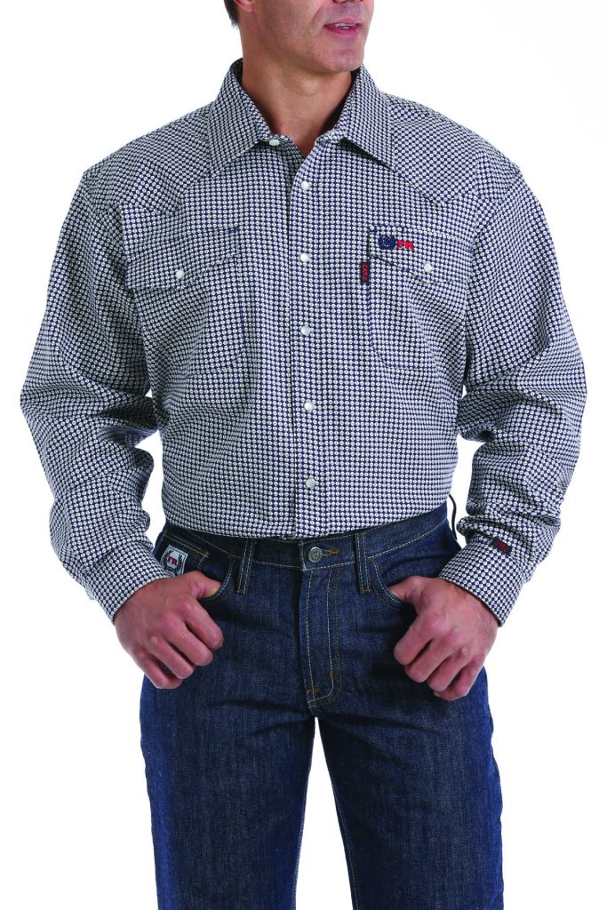 Lapco FR 7oz. Gray FR Western Shirts 100% Cotton Pearl Snaps